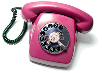 pink rotary phone